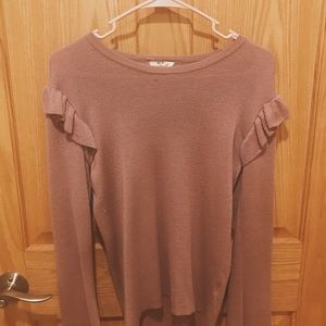 This cute nude long sleeve sweater top